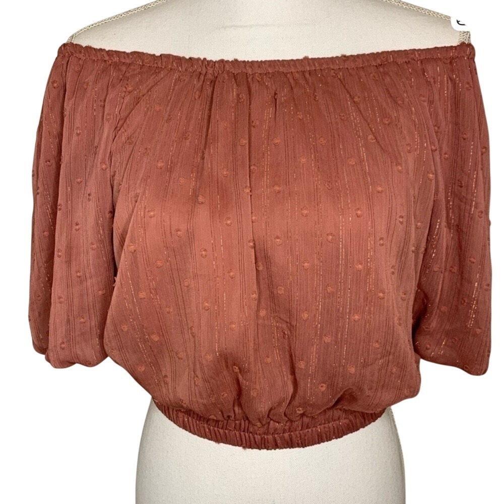 By the‎ River Women Cropped on/off shoulder Top Size Medium